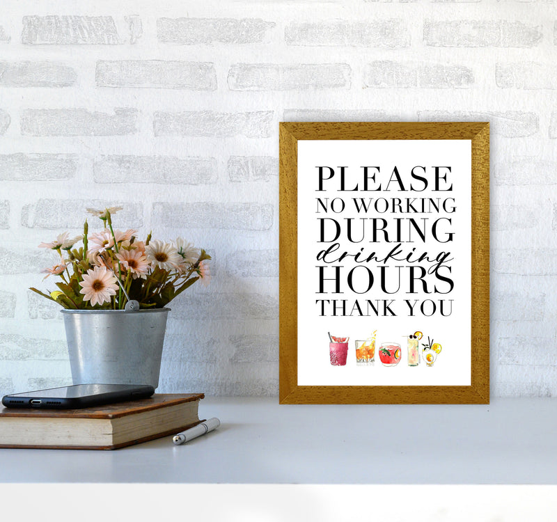 No Working During Drinking Hours, Kitchen Food & Drink Art Prints A4 Print Only