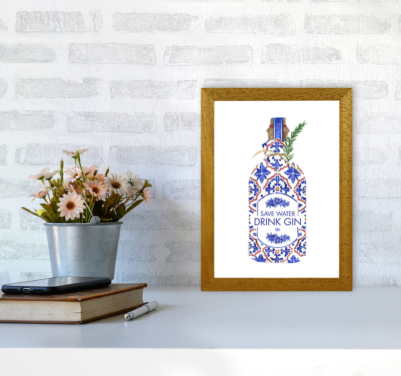 Save Water Drink Gin, Kitchen Food & Drink A4 Print Only
