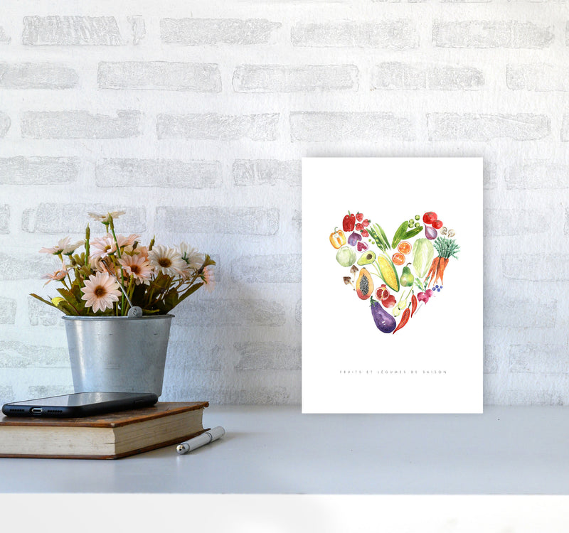 Fruit And Vegetables, Kitchen Food & Drink Art Prints A4 Black Frame