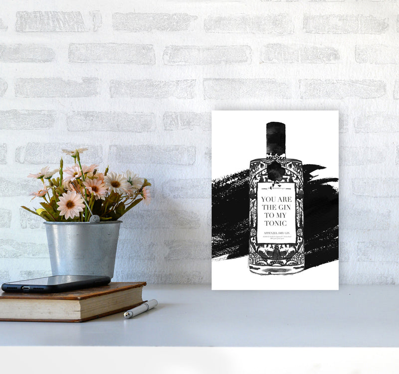 Gin To My Tonic, Kitchen Food & Drink Art Prints A4 Black Frame