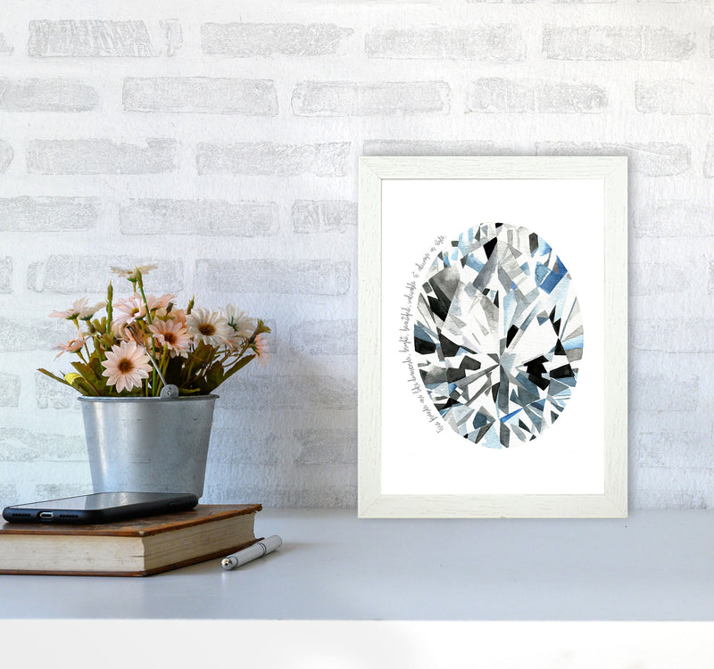 Oval Diamond Friends Inspirational Quote Modern Fashion Print A4 Oak Frame
