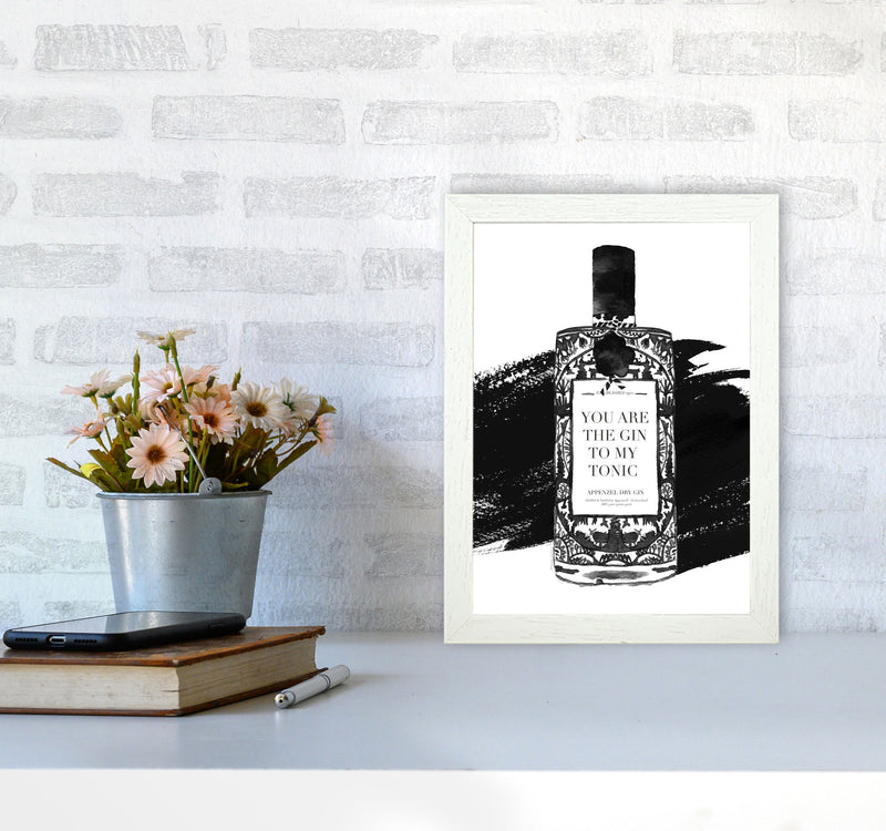 Gin To My Tonic, Kitchen Food & Drink Art Prints A4 Oak Frame
