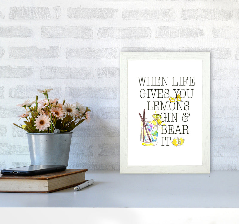 When Gives You Lemons, Kitchen Food & Drink Art Prints A4 Oak Frame