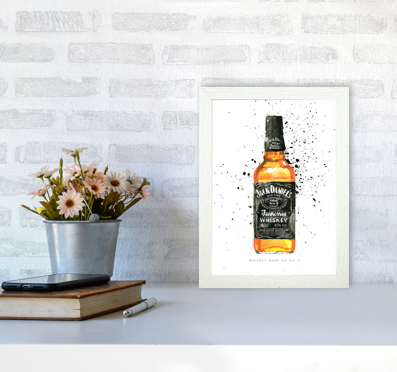 The Whiskey Made Me do It, Kitchen Food & Drink Art Prints A4 Oak Frame