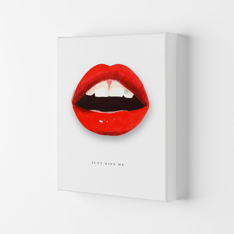 Just Kiss Me Lips Modern Fashion Print Canvas