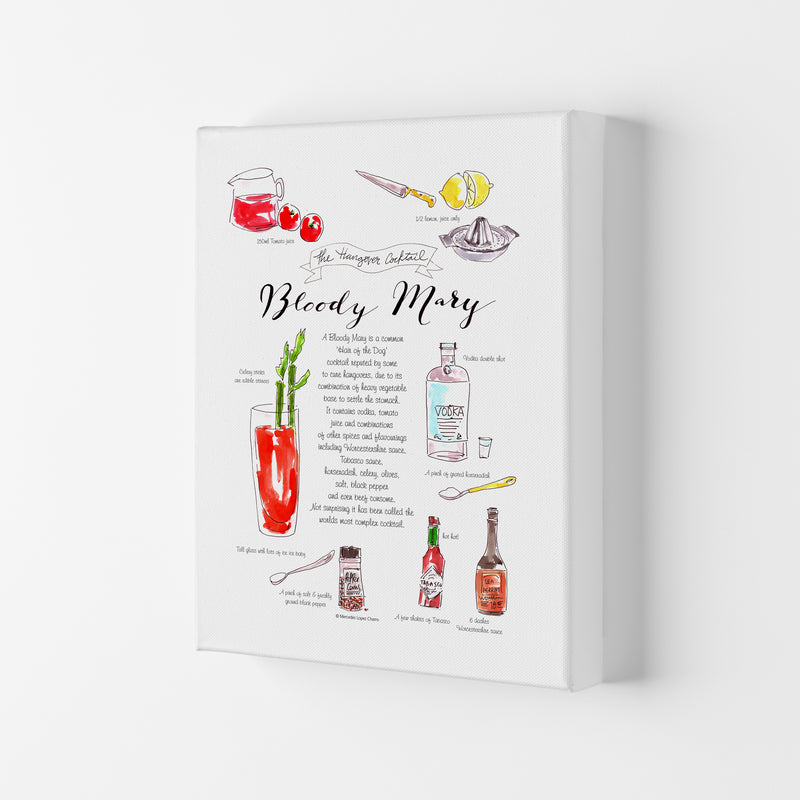 Bloody Mary Recipe, Kitchen Food & Drink Art Prints Canvas