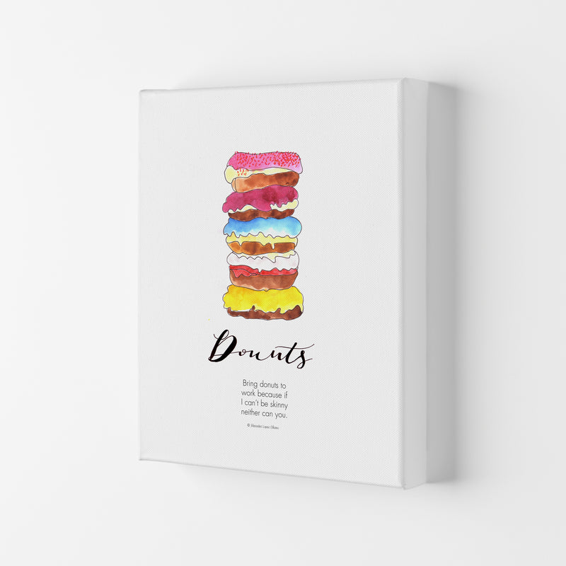 Donuts to Work, Kitchen Food & Drink Art Prints Canvas
