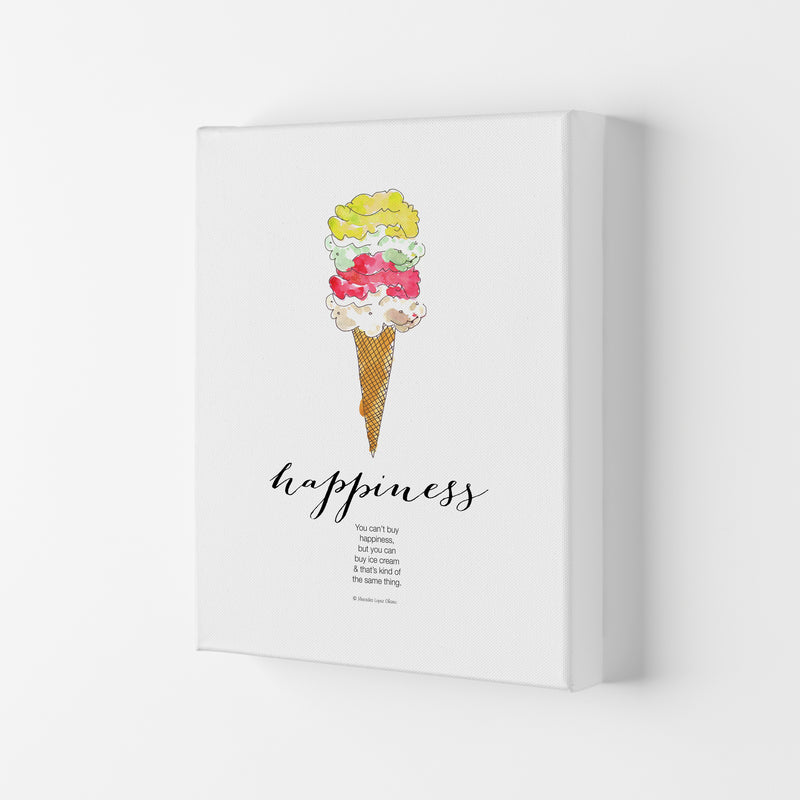 Ice Cream Happiness, Kitchen Food & Drink Art Prints Canvas