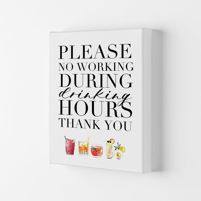 No Working During Drinking Hours, Kitchen Food & Drink Art Prints Canvas