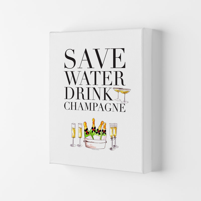 Save Water Drink Champagne, Kitchen Food & Drink Art Prints Canvas