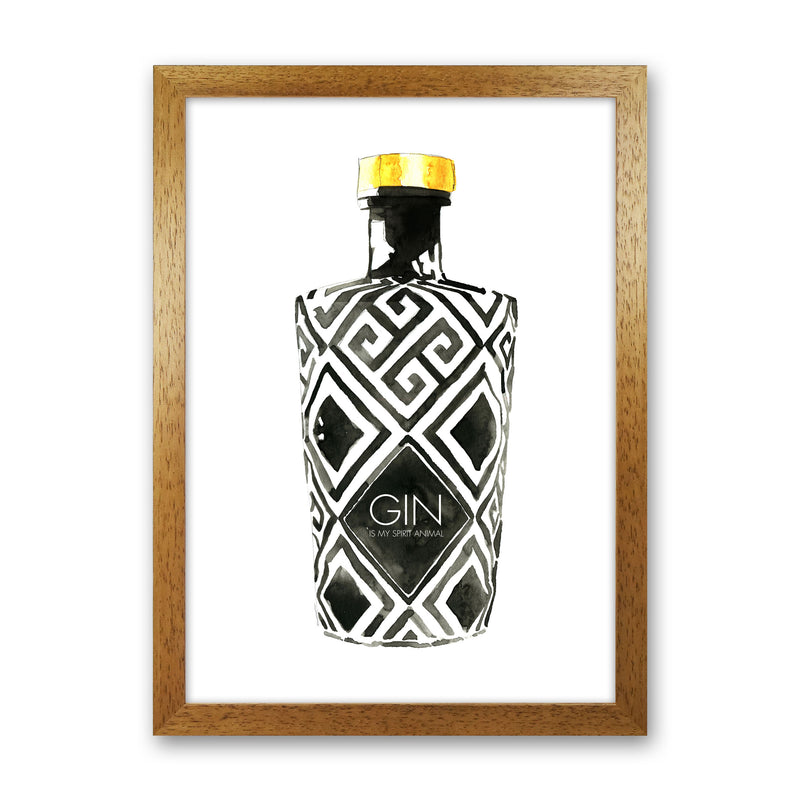 Gin Is My Spirit Animal, Kitchen Food & Drink Art Prints Oak Grain