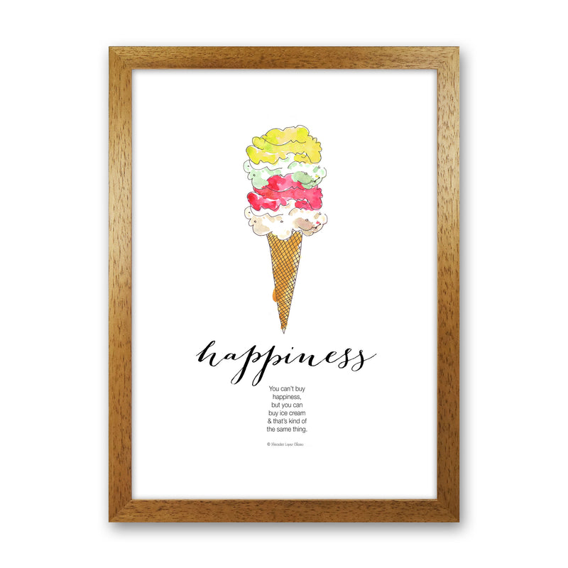 Ice Cream Happiness, Kitchen Food & Drink Art Prints Oak Grain