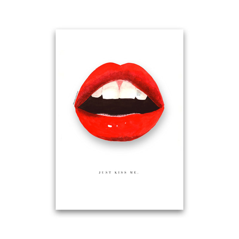 Just Kiss Me Lips Modern Fashion Print Print Only