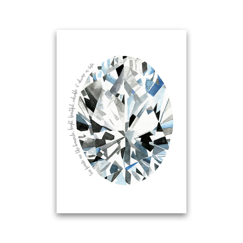 Oval Diamond Friends Inspirational Quote Modern Fashion Print Print Only