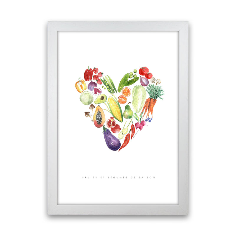 Fruit And Vegetables, Kitchen Food & Drink Art Prints White Grain