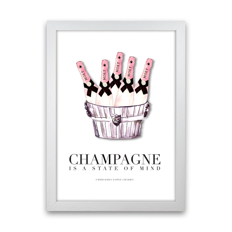 Moet Champagne Is A State Of Mind, Kitchen Food & Drink Art Prints White Grain
