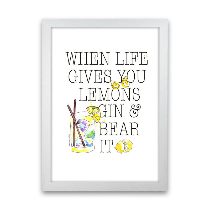 When Gives You Lemons, Kitchen Food & Drink Art Prints White Grain