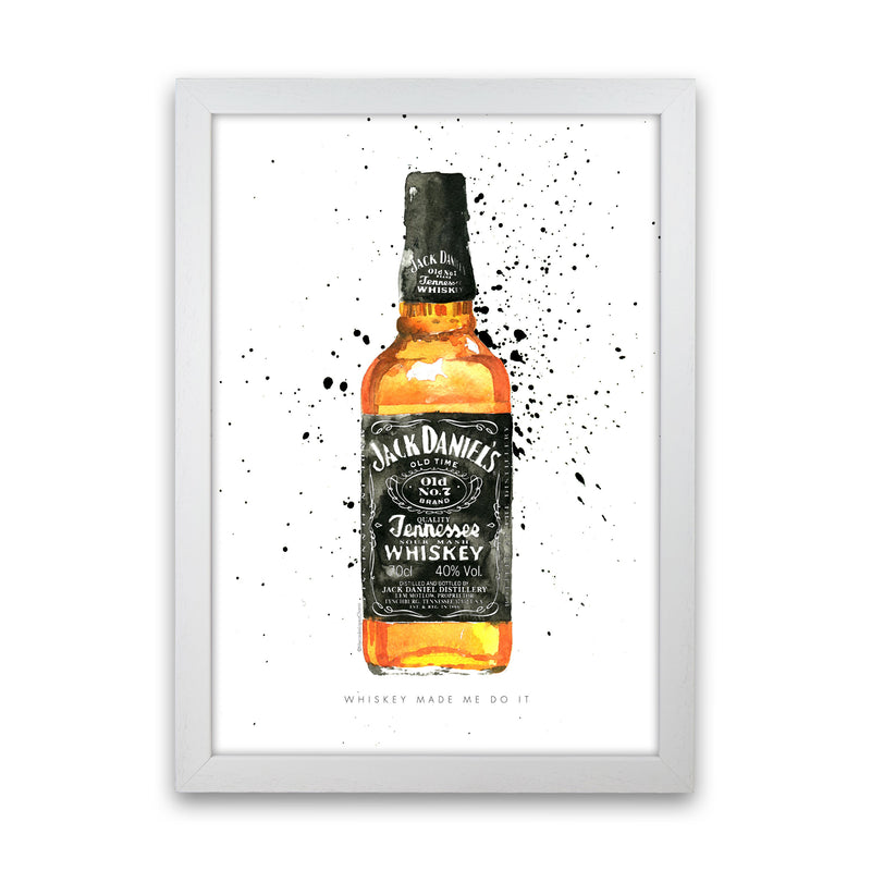 The Whiskey Made Me do It, Kitchen Food & Drink Art Prints White Grain