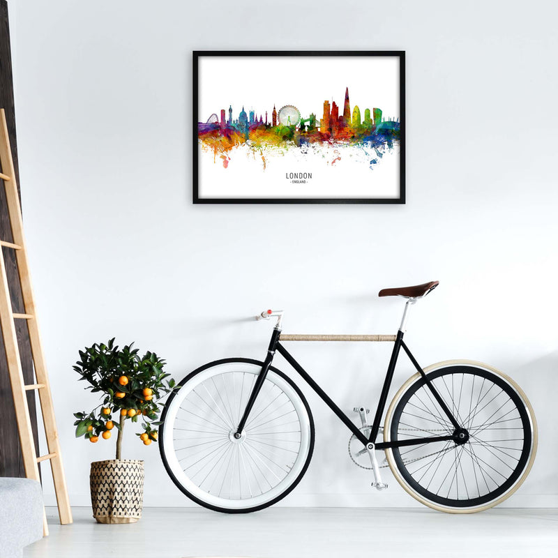 London England Skyline Art Print by Michael Tompsett A1 White Frame