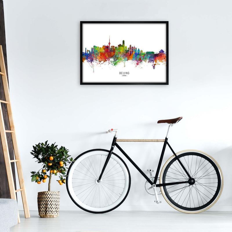 Beijing China Skyline Art Print by Michael Tompsett A1 White Frame