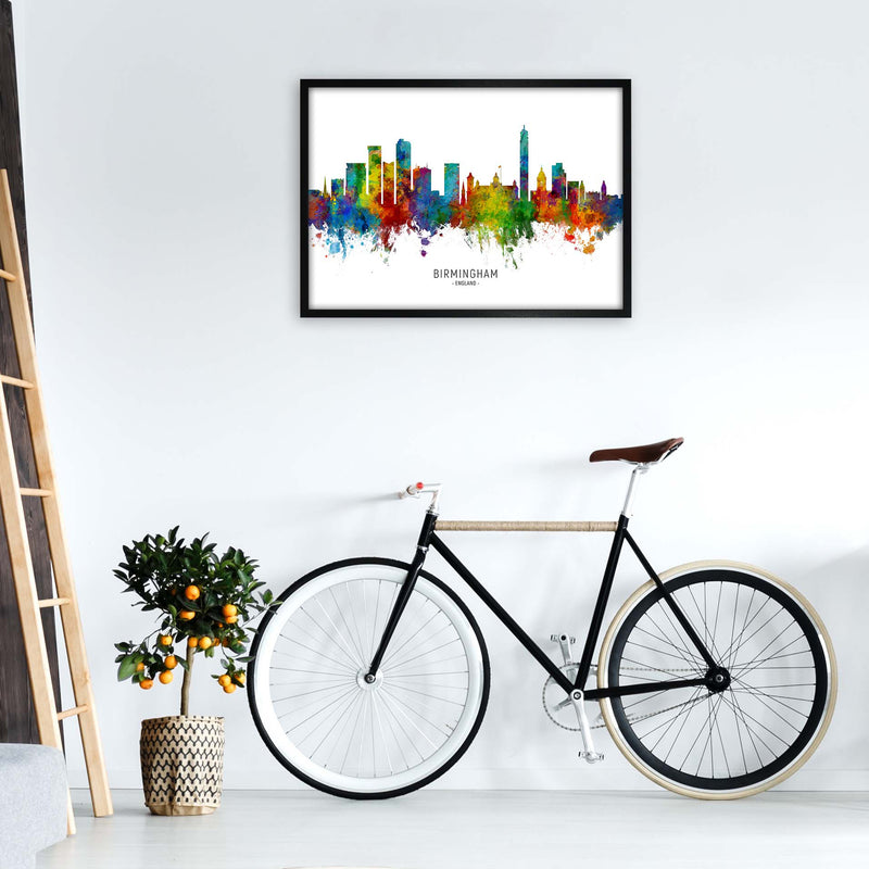 Birmingham England Skyline Art Print by Michael Tompsett A1 White Frame