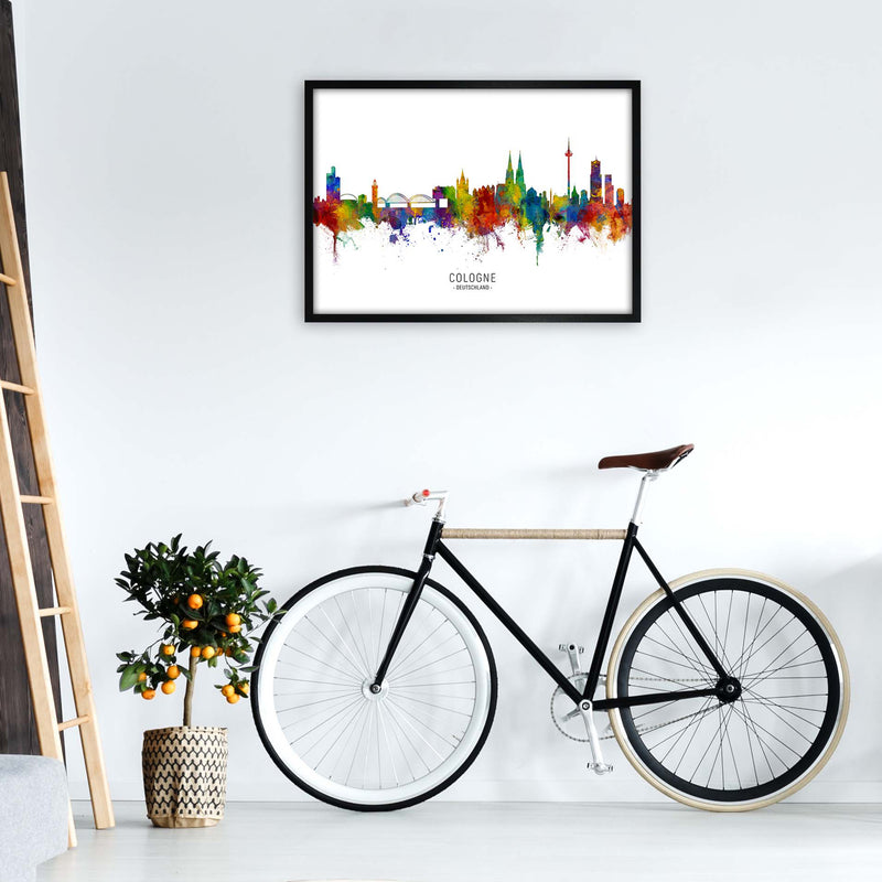 Cologne Deutschland Skyline Art Print by Michael Tompsett A1 White Frame