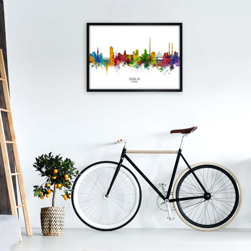 Dublin Ireland Skyline Art Print by Michael Tompsett A1 White Frame