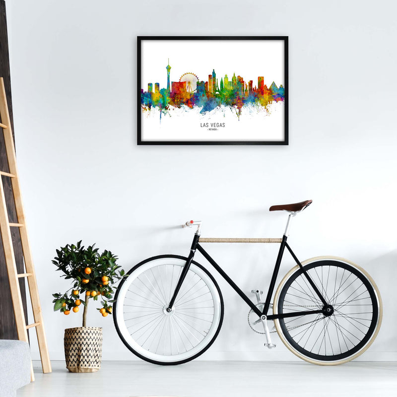 Las Vegas Nevada Skyline Art Print by Michael Tompsett A1 White Frame