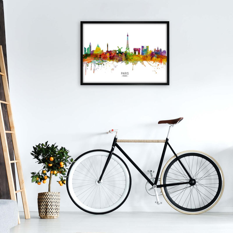 Paris France Skyline Art Print by Michael Tompsett A1 White Frame