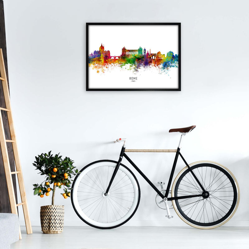 Rome Italy Skyline Art Print by Michael Tompsett A1 White Frame