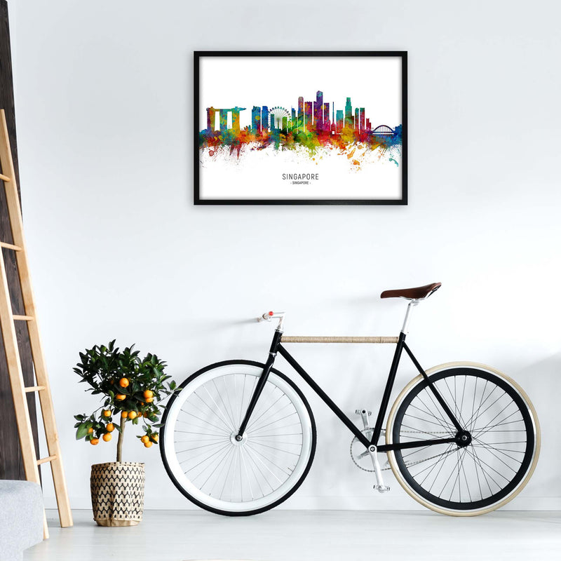 Singapore Singapore Skyline Art Print by Michael Tompsett A1 White Frame