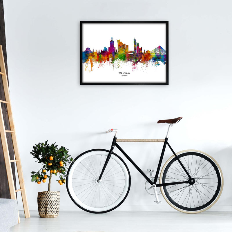 Warsaw Poland Skyline Art Print by Michael Tompsett A1 White Frame