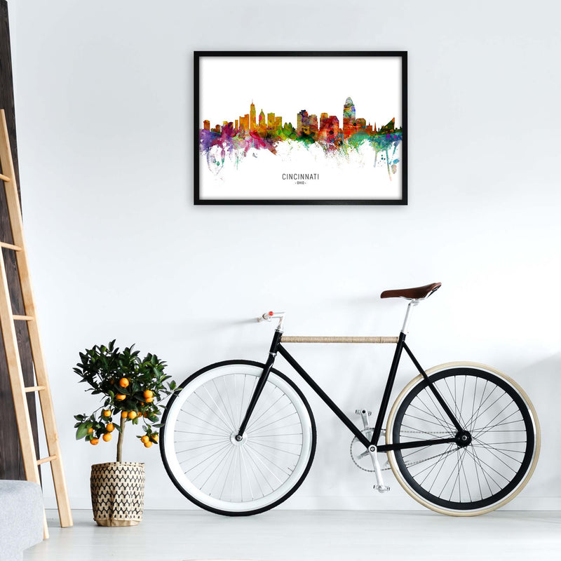 Cincinnati Ohio Skyline Art Print by Michael Tompsett A1 White Frame