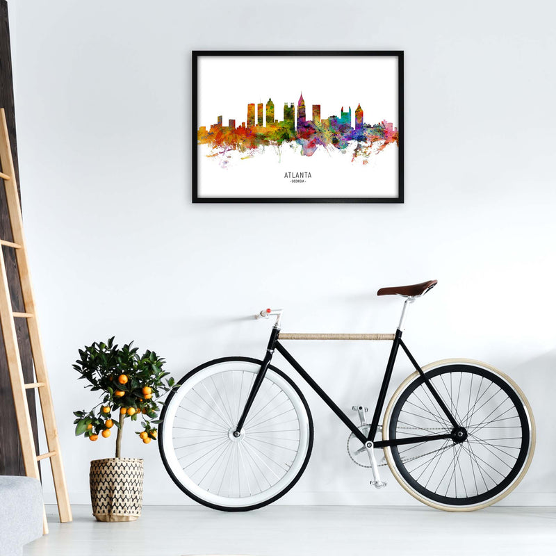 Atlanta Georgia Skyline Art Print by Michael Tompsett A1 White Frame