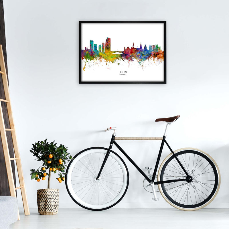 Leeds England Skyline Art Print by Michael Tompsett A1 White Frame