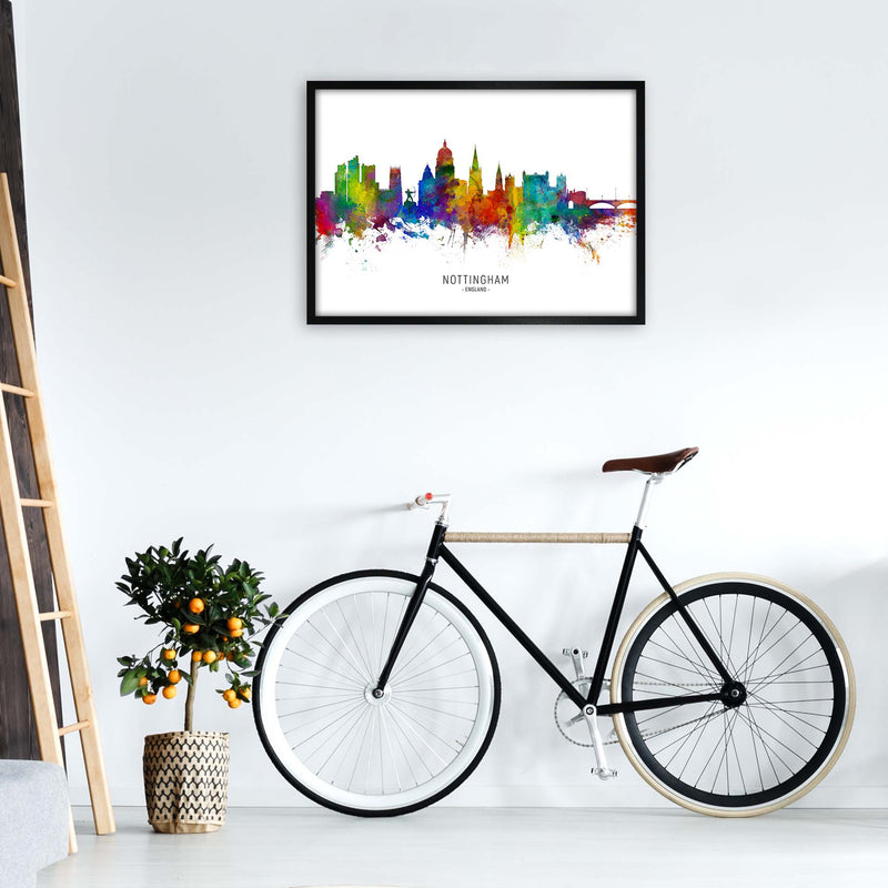 Nottingham England Skyline Art Print by Michael Tompsett A1 White Frame