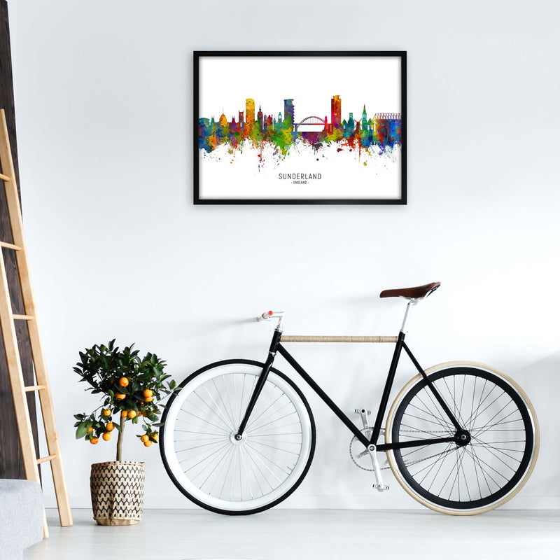 Sunderland England Skyline Art Print by Michael Tompsett A1 White Frame