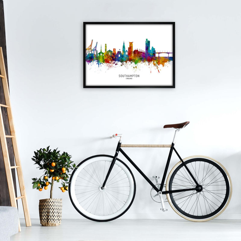 Southampton England Skyline Art Print by Michael Tompsett A1 White Frame