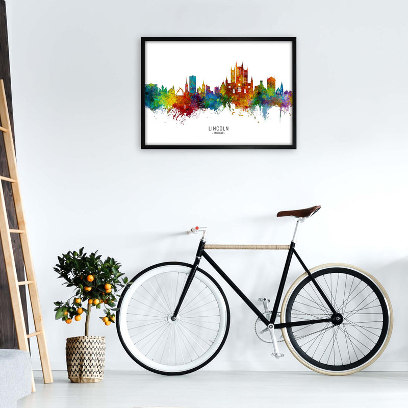 Lincoln England Skyline Art Print by Michael Tompsett A1 White Frame