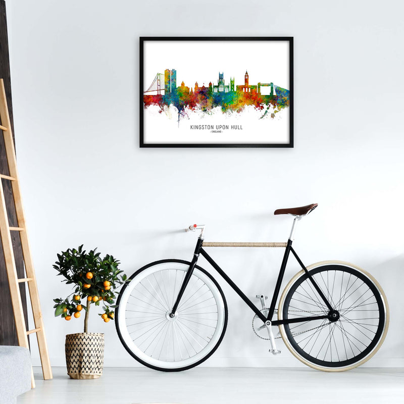 Kingston Upon Hull England Skyline Print by Michael Tompsett A1 White Frame