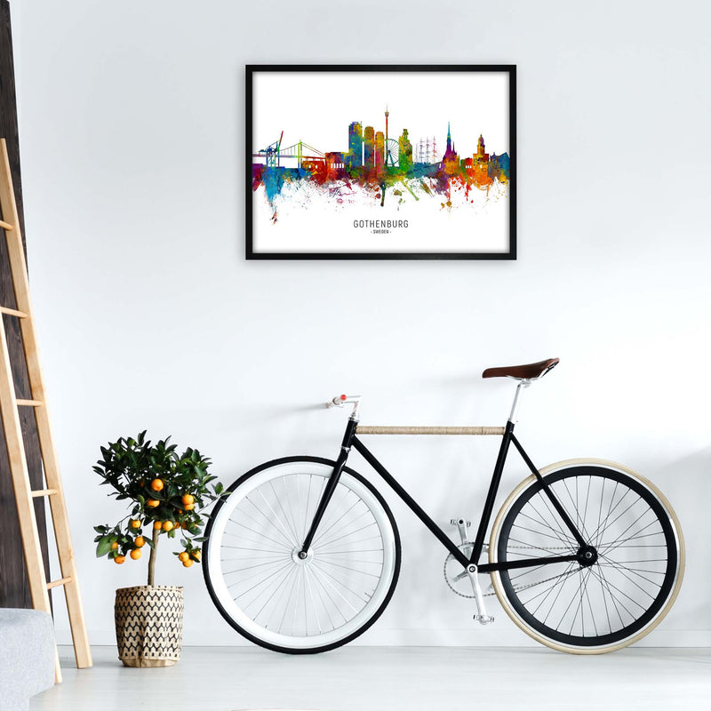 Gothenburg Sweden Skyline Art Print by Michael Tompsett A1 White Frame