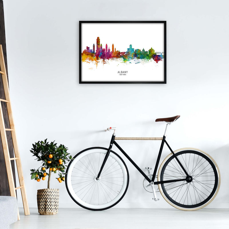 Albany New York Skyline Art Print by Michael Tompsett A1 White Frame