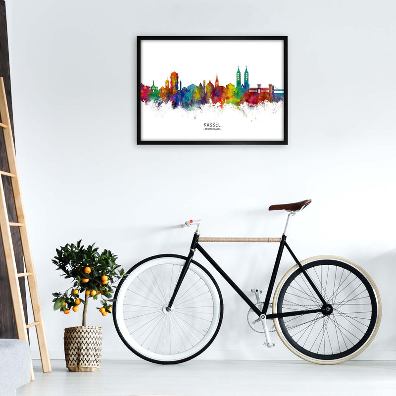 Kassel Deutschland Skyline Art Print by Michael Tompsett A1 White Frame