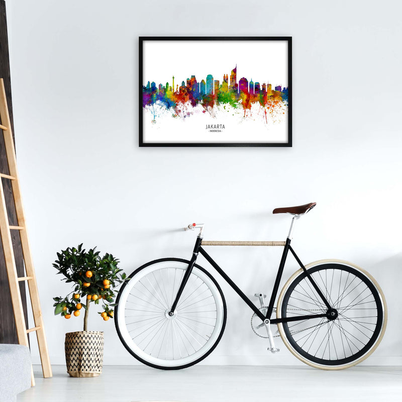 Jakarta Indonesia Skyline Art Print by Michael Tompsett A1 White Frame