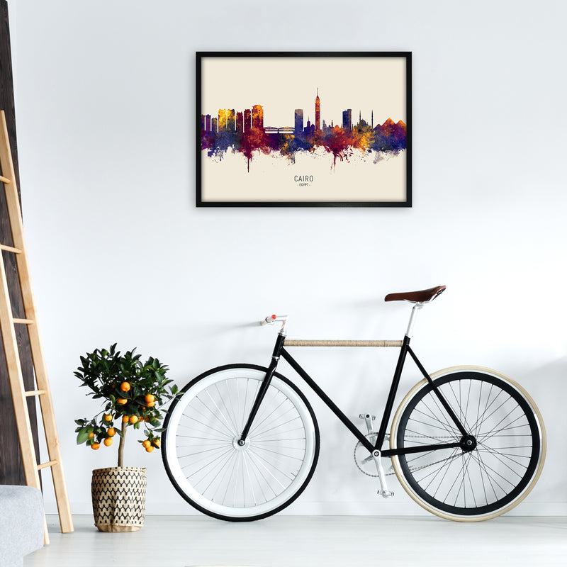 Cairo Egypt Skyline Autumn City Name Art Print by Michael Tompsett A1 White Frame