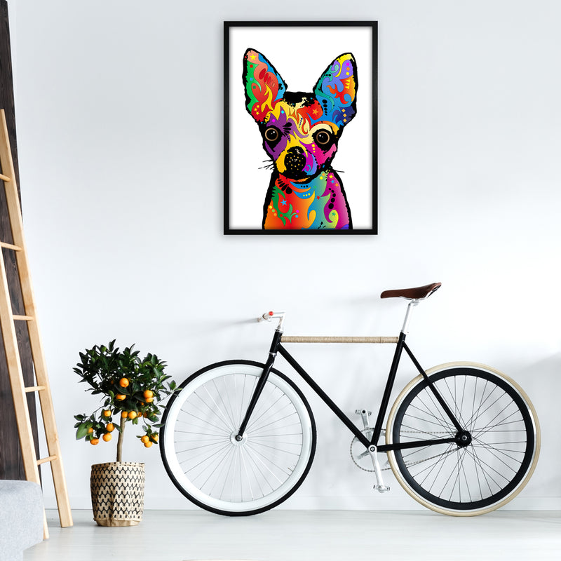 Chihuahua Dog White Art Print by Michael Tompsett A1 White Frame