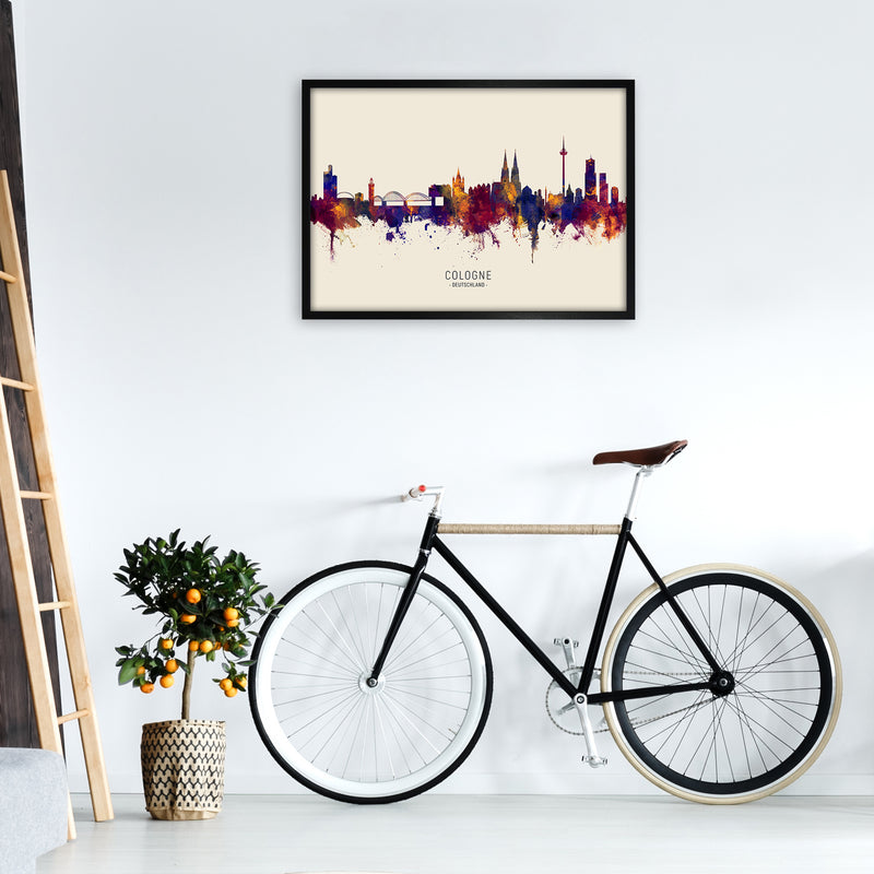 Cologne Deutschland Skyline Autumn City Name Art Print by Michael Tompsett A1 White Frame