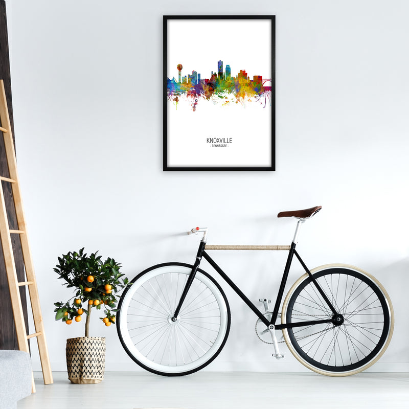 Knoxville Tennessee Skyline Portrait Art Print by Michael Tompsett A1 White Frame