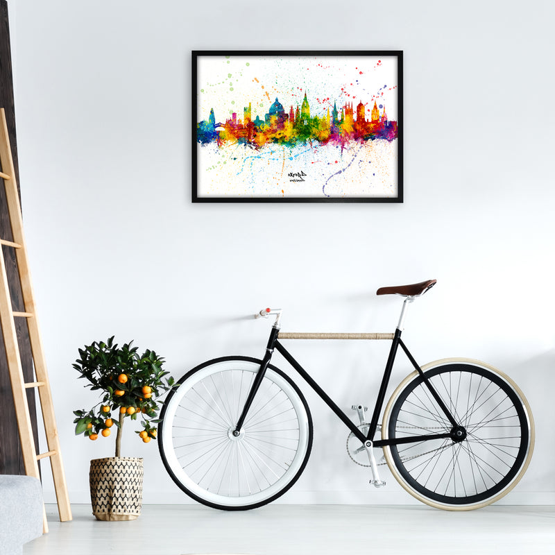 Oxford England Skyline Splash Art Print by Michael Tompsett A1 White Frame