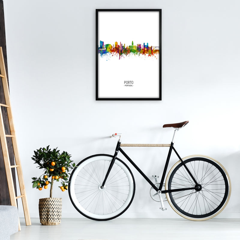 Porto Portugal Skyline Portrait Art Print by Michael Tompsett A1 White Frame